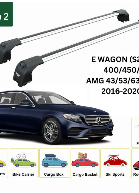 Mercedes E Wagon S213 2016-2020 Portbagaj Taşıyıcı Ara Atkisi - Ara Çubuk Paw Pro 2 Gri