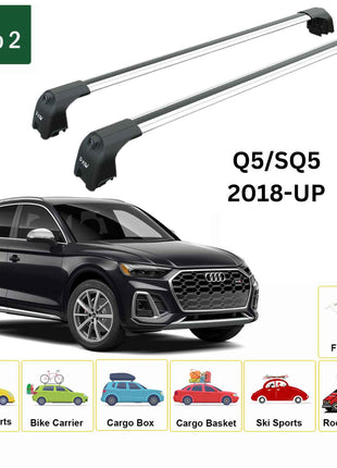 Audi Q5 2018-2025 Portbagaj Taşıyıcı Ara Atkisi - Ara Çubuk Paw Pro 2 Gri