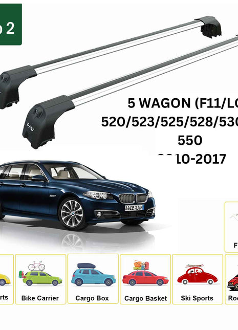 Bmw 5 Wagon (F11/Lcı) 2010-2017 Portbagaj Taşıyıcı Ara Atkisi - Ara Çubuk Paw Pro 2 Gri