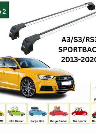Audi A3/S3/Rs3 Sportback 2013-2020 Portbagaj Taşıyıcı Ara Atkisi - Ara Çubuk Paw Pro 2 Gri