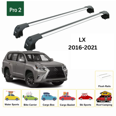 Lexus Lx 570 2016-2021 Portbagaj Taşıyıcı Ara Atkisi - Ara Çubuk Paw Pro 2 Gri