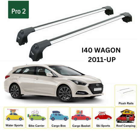 Hyundai İ40 Wagon 2011-2019 Portbagaj Taşıyıcı Ara Atkisi - Ara Çubuk Paw Pro 2 Gri
