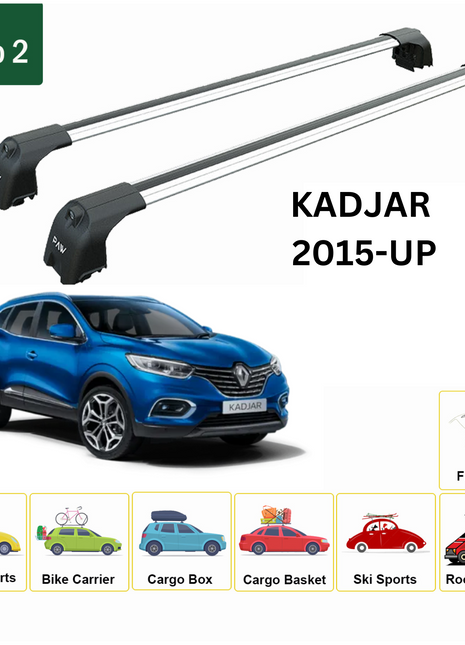 Renault Kadjar 2015-2025 Portbagaj Taşıyıcı Ara Atkisi - Ara Çubuk Paw Pro 2 Gri