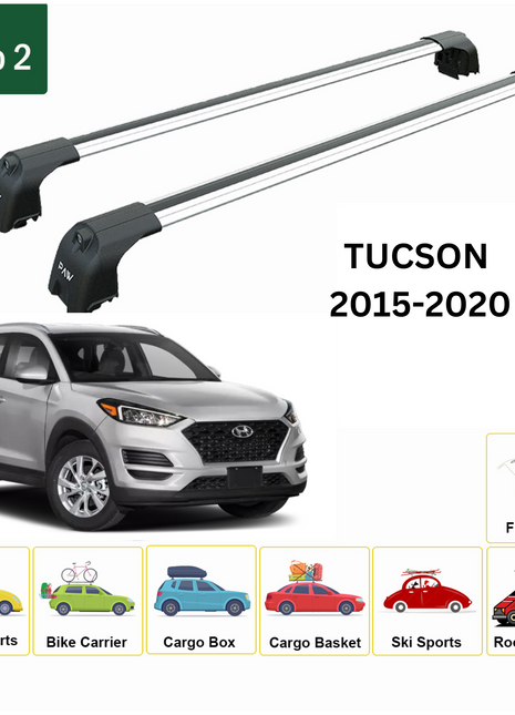 Hyundai Tucson 2015-2020 Portbagaj Taşıyıcı Ara Atkisi - Ara Çubuk Paw Pro 2 Gri