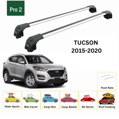 Hyundai Tucson 2015-2020 Portbagaj Taşıyıcı Ara Atkisi - Ara Çubuk Paw Pro 2 Gri