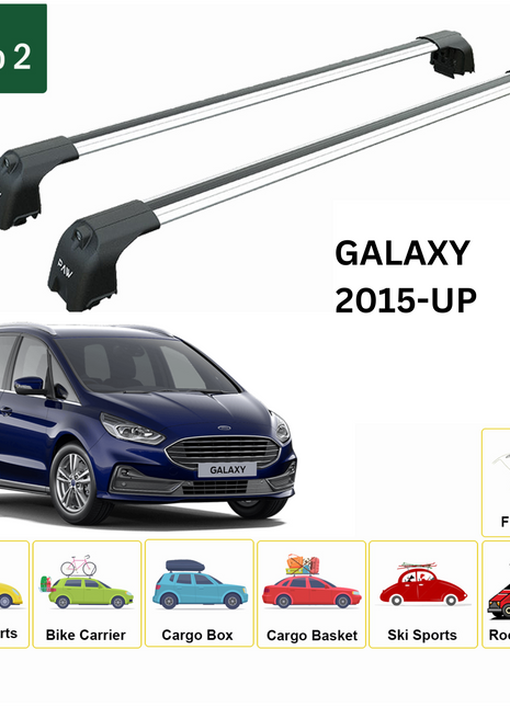 Ford Galaxy (Mk Iv) 2015-2020 Portbagaj Taşıyıcı Ara Atkisi - Ara Çubuk Paw Pro 2 Gri