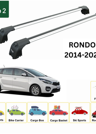 Kia Rondo 2014-2022 Portbagaj Taşıyıcı Ara Atkisi - Ara Çubuk Paw Pro 2 Gri