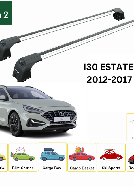 Hyundai İ30 Estate 2012-2017 Portbagaj Taşıyıcı Ara Atkisi - Ara Çubuk Paw Pro 2 Gri