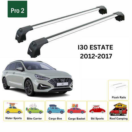 Hyundai İ30 Estate 2012-2017 Portbagaj Taşıyıcı Ara Atkisi - Ara Çubuk Paw Pro 2 Gri