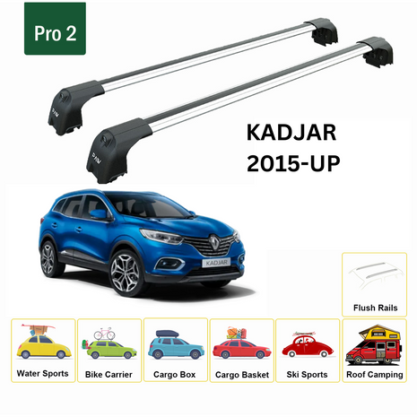 Renault Kadjar 2015-2025 Portbagaj Taşıyıcı Ara Atkisi - Ara Çubuk Paw Pro 2 Gri