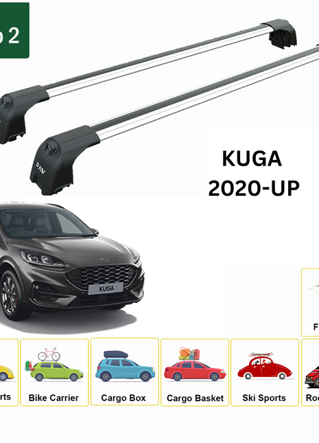 Ford Kuga (Cx482) 2020-2025 Portbagaj Taşıyıcı Ara Atkisi - Ara Çubuk Paw Pro 2 Gri