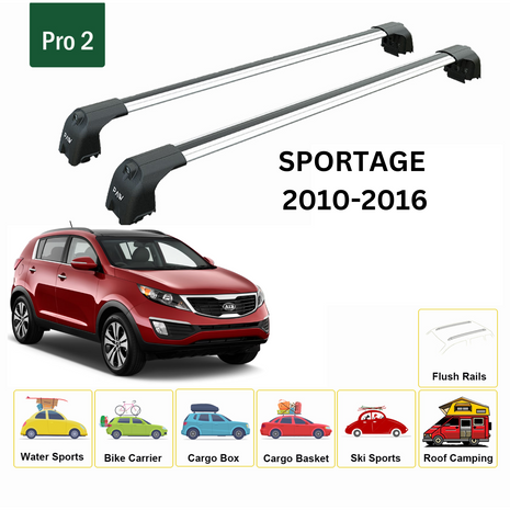 Kia Sportage 2010-2016 Portbagaj Taşıyıcı Ara Atkisi - Ara Çubuk Paw Pro 2 Gri