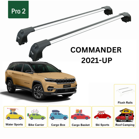Jeep Commander 2021-2025 Portbagaj Taşıyıcı Ara Atkisi - Ara Çubuk Paw Pro 2 Gri