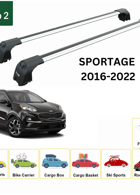 Kia Sportage 2016-2022 Portbagaj Taşıyıcı Ara Atkisi - Ara Çubuk Paw Pro 2 Gri