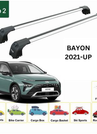 Hyundai Bayon 2021-2025 Portbagaj Taşıyıcı Ara Atkisi - Ara Çubuk Paw Pro 2 Gri