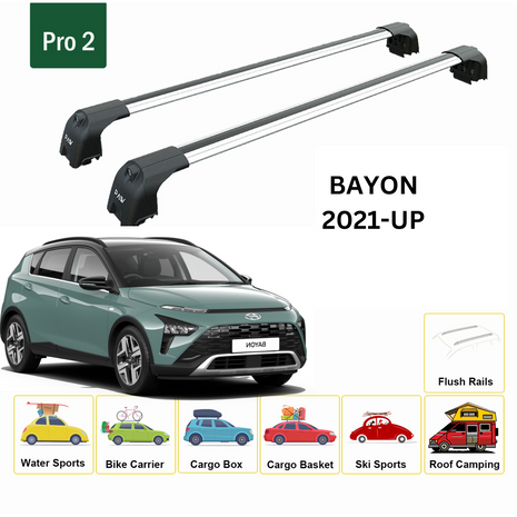 Hyundai Bayon 2021-2025 Portbagaj Taşıyıcı Ara Atkisi - Ara Çubuk Paw Pro 2 Gri
