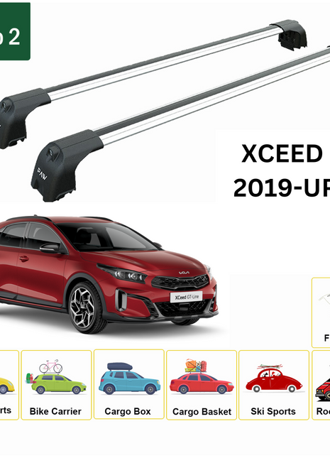 Kia Xceed 2019-2024 Portbagaj Taşıyıcı Ara Atkisi - Ara Çubuk Paw Pro 2 Gri