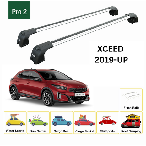 Kia Xceed 2019-2024 Portbagaj Taşıyıcı Ara Atkisi - Ara Çubuk Paw Pro 2 Gri
