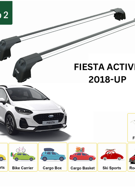 Ford Fiesta Active (B299) 2018-2025 Portbagaj Taşıyıcı Ara Atkisi - Ara Çubuk Paw Pro 2 Gri