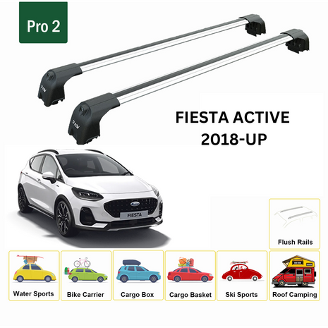 Ford Fiesta Active (B299) 2018-2025 Portbagaj Taşıyıcı Ara Atkisi - Ara Çubuk Paw Pro 2 Gri