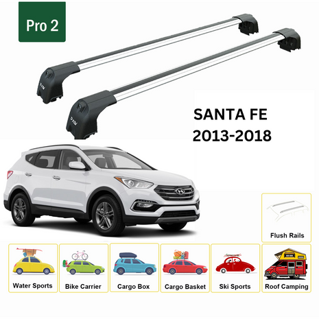 Hyundai Santa Fe (Dm) 2013-2018 Portbagaj Taşıyıcı Ara Atkisi - Ara Çubuk Paw Pro 2 Gri