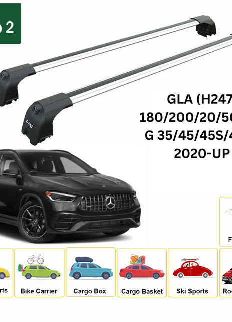 Mercedes Gla H247 2020-2025 Portbagaj Taşıyıcı Ara Atkisi - Ara Çubuk Paw Pro 2 Gri