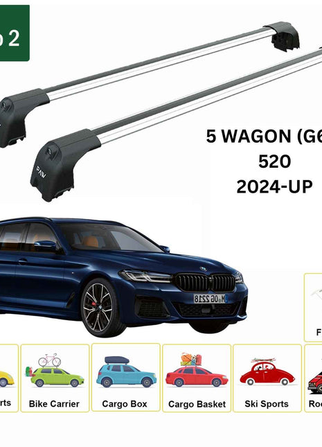 Bmw 5 Wagon G61 2024-2025 Portbagaj Taşıyıcı Ara Atkisi - Ara Çubuk Paw Pro 2 Gri
