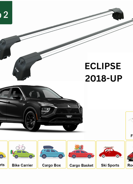Mitsubishi Eclipse Cross 2018-2025 Portbagaj Taşıyıcı Ara Atkisi - Ara Çubuk Paw Pro 2 Gri
