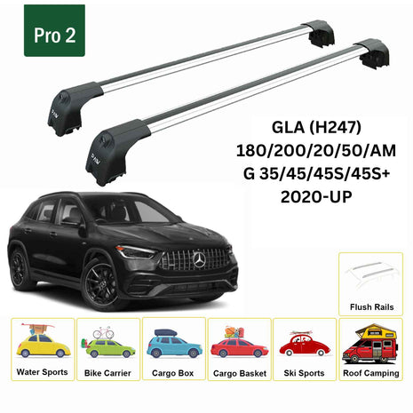 Mercedes Gla H247 2020-2025 Portbagaj Taşıyıcı Ara Atkisi - Ara Çubuk Paw Pro 2 Gri