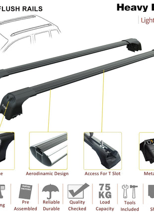 Volkswagen Taos Roof Rack Cross Bar Metal Bracket Raised Rail Siyah