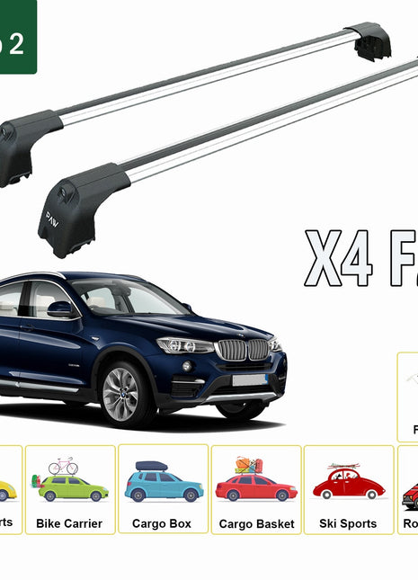 Bmw X4 F26 2014-2019 Portbagaj Taşıyıcı Ara Atkisi - Ara Çubuk Paw Pro 2 Gri