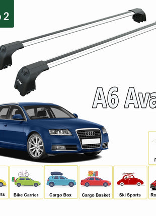 Audi A6 C6 Avant 2006-2011 Portbagaj Taşıyıcı Ara Atkisi - Ara Çubuk Paw Pro 2 Siyah