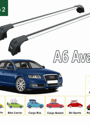 Audi A6 C6 Avant 2006-2011 Portbagaj Taşıyıcı Ara Atkisi - Ara Çubuk Paw Pro 2 Gri