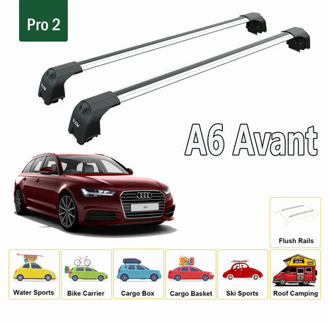 Audi A6 C7 Avant 2012-2018 Portbagaj Taşıyıcı Ara Atkisi - Ara Çubuk Paw Pro 2 Gri