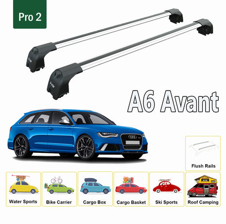 Audi A6 C8 Avant 2019-2025 Portbagaj Taşıyıcı Ara Atkisi - Ara Çubuk Paw Pro 2 Gri