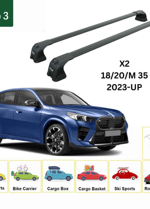 Bmw X2 2023-2025 Portbagaj Taşıyıcı Ara Atkı Aparatı Paw Pro 3 Siyah