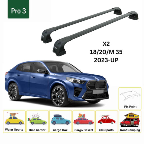 Bmw X2 2023-2025 Portbagaj Taşıyıcı Ara Atkı Aparatı Paw Pro 3 Siyah