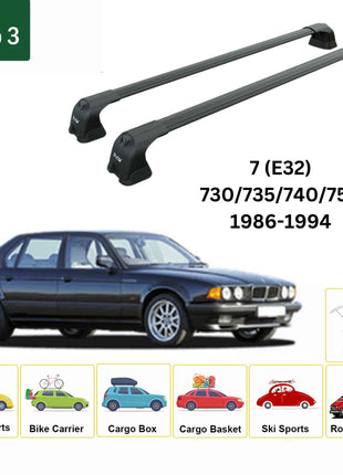 Bmw 7 (E32) 1986-1994 Portbagaj Taşıyıcı Ara Atkı Aparatı Paw Pro 3 Siyah