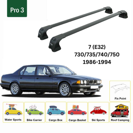 Bmw 7 (E32) 1986-1994 Portbagaj Taşıyıcı Ara Atkı Aparatı Paw Pro 3 Siyah