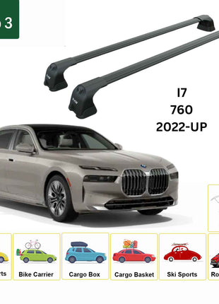 Bmw I7 2022-2025 Portbagaj Taşıyıcı Ara Atkı Aparatı Paw Pro 3 Siyah