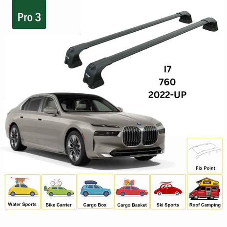 Bmw I7 2022-2025 Portbagaj Taşıyıcı Ara Atkı Aparatı Paw Pro 3 Siyah