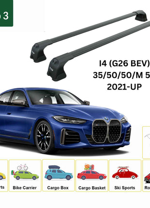 Bmw I4 2021-2025 Portbagaj Taşıyıcı Ara Atkı Aparatı Paw Pro 3 Siyah