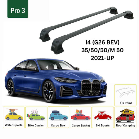 Bmw I4 2021-2025 Portbagaj Taşıyıcı Ara Atkı Aparatı Paw Pro 3 Siyah