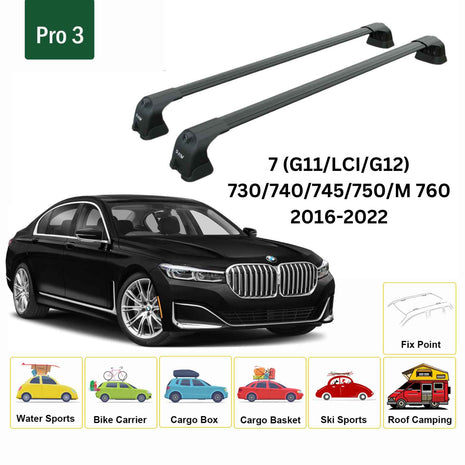 Bmw 7 (G11/Lcı/G12) 2016-2022 Portbagaj Taşıyıcı Ara Atkı Aparatı Paw Pro 3 Siyah