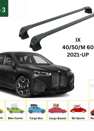 Bmw Ix 2021-2025 Portbagaj Taşıyıcı Ara Atkı Aparatı Paw Pro 3 Siyah