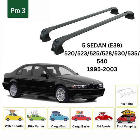 Bmw 5 Sedan E39 1995-2003 Portbagaj Taşıyıcı Ara Atkı Aparatı Paw Pro 3 Siyah