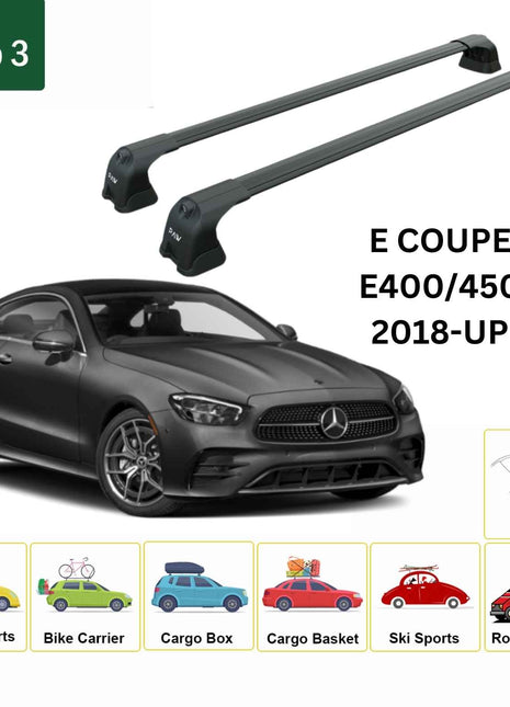 Mercedes Benz E Coupe C238 2018-2023 Portbagaj Taşıyıcı Ara Atkı Aparatı Paw Pro 3 Siyah