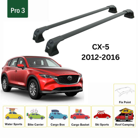 Mazda Cx 5 Kf 2017-2025 Portbagaj Taşıyıcı Ara Atkı Aparatı Paw Pro 3 Siyah