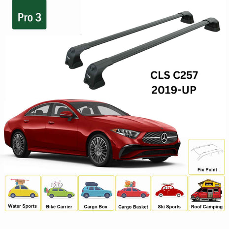 Mercedes Benz Cls C257 2019-2021 Portbagaj Taşıyıcı Ara Atkı Aparatı Paw Pro 3 Siyah