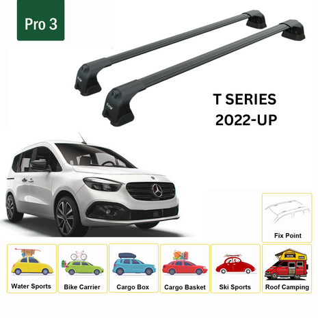 Mercedes Benz T 2022-2025 Portbagaj Taşıyıcı Ara Atkı Aparatı Paw Pro 3 Siyah